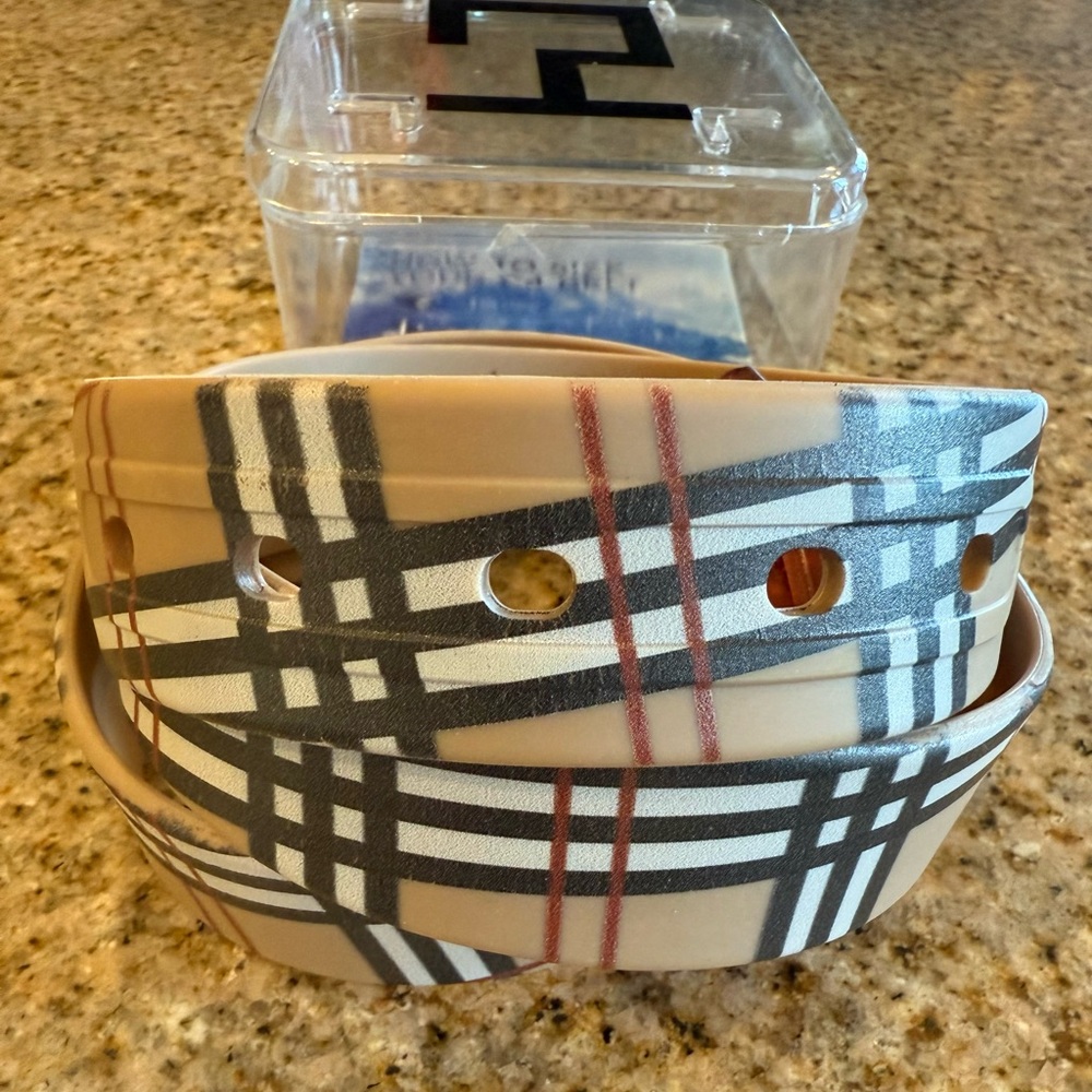 Elegant Beige Plaid Women's Belt